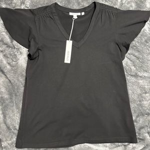 Chico’s Black Short Sleeve w/Ruffles